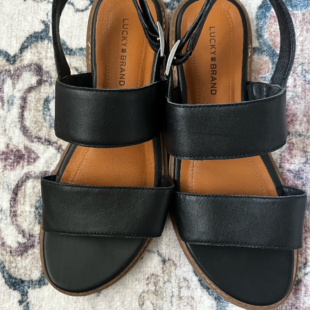 Lucky Brand Black Leather Sandals